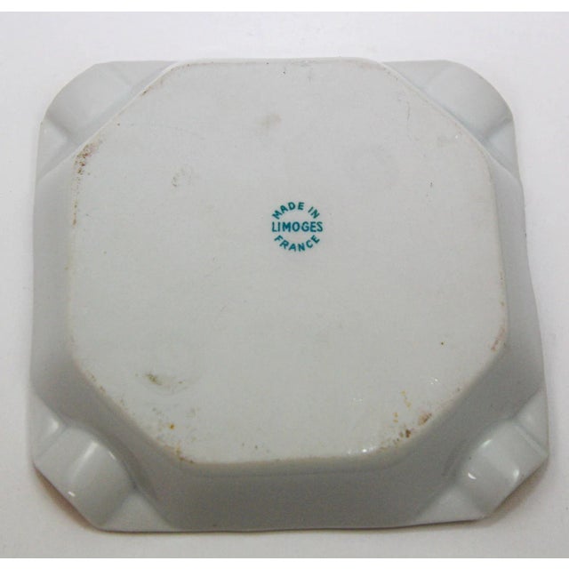 Mid 20th Century Porcelain Ashtray Limoges Paris Arc De Triomphe Hand-Painted Dish France 1960s For Sale - Image 5 of 6