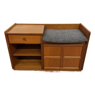 Nathan Vintage Teak Telephone Bench With Storage For Sale