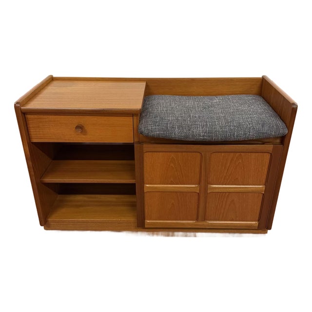 Nathan Vintage Teak Telephone Bench With Storage For Sale