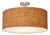 Stretch Semi Flush Mount, Burlap Shade, Satin Nickel For Sale