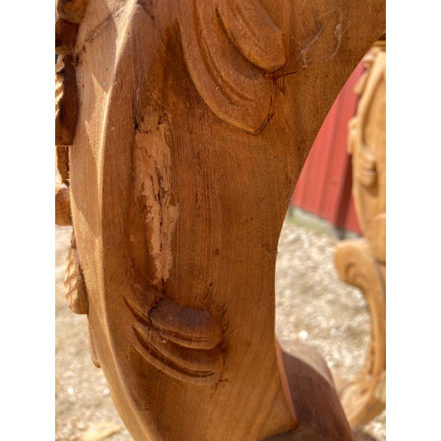 Mid 20th Century Hand Carved Wood Console Table For Sale - Image 10 of 12