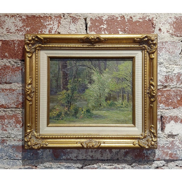 Ben Carre - Wooded Landscape at Fort Lee,VA -Oil Painting C.1915 For Sale - Image 9 of 9