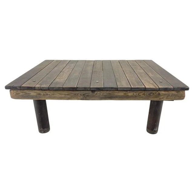 Vintage Industrial Wood & Iron Coffee Table, 1950s For Sale - Image 12 of 12