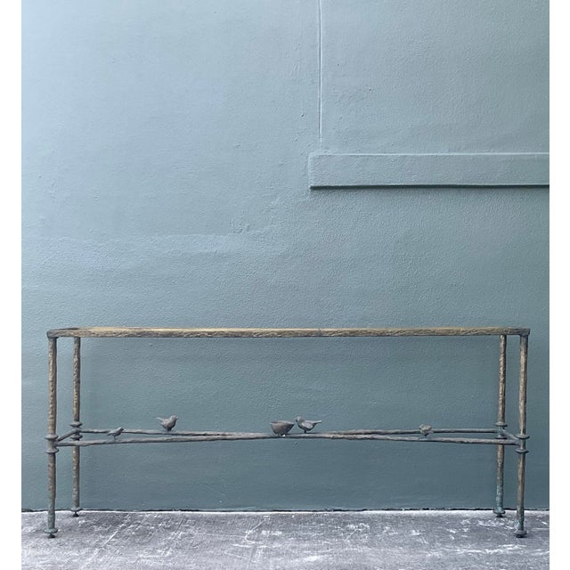 Vintage Boho Patinated Bronze Bird Console After Giacometti For Sale - Image 11 of 12