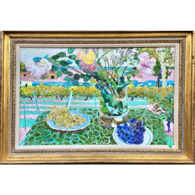Beautiful "The Roses of the Wine Harvest" French Oil Painting, Framed. For Sale In Los Angeles - Image 6 of 10