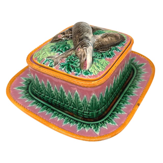 Victorian George Jones Majolica Sardine Box on Pink Ground, English, English, Ca. 1870 For Sale - Image 3 of 18