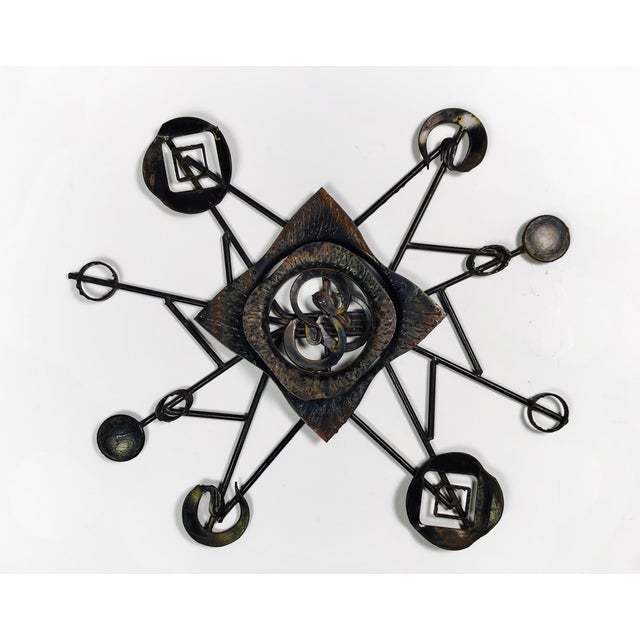 Metal Large Vintage Danish Abstract Starburst Metal Wall Sculpture, 1980s For Sale - Image 7 of 7