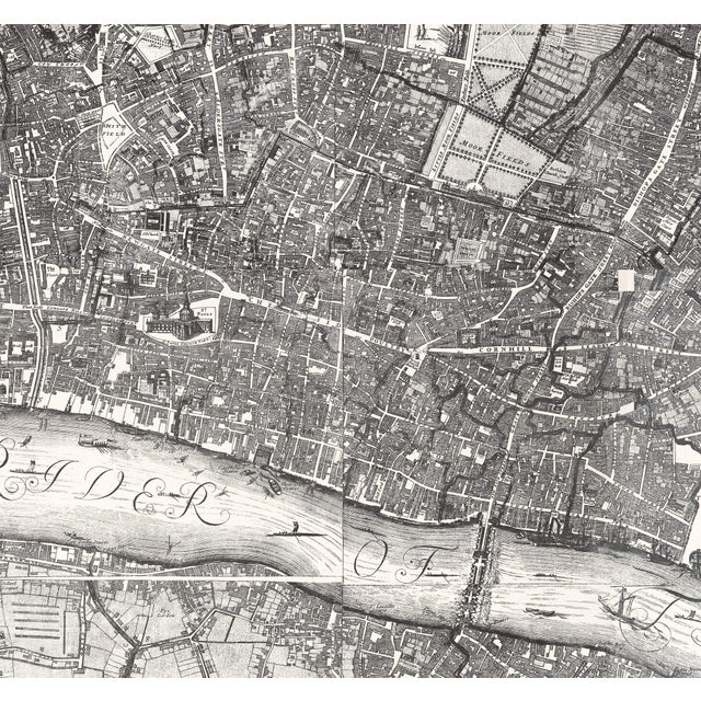 Printmaking Materials Reprodcution Print of Antique Map of London For Sale - Image 7 of 12