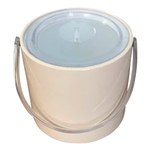 MidCentury Modern Lucite and Cream Vinyl Ice Bucket Signed by George Briard