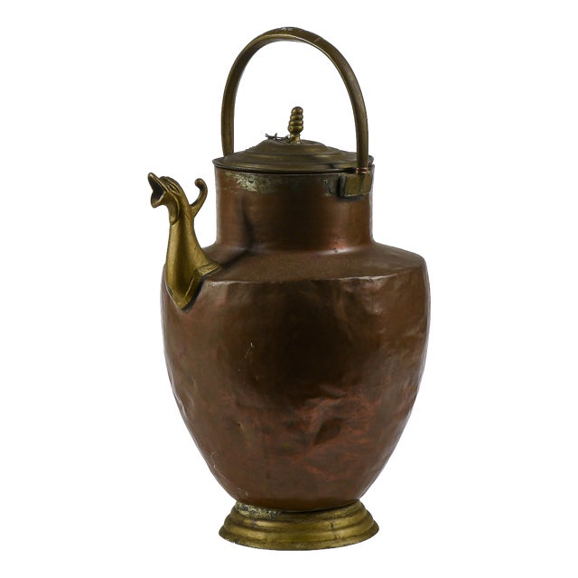 Copper Amphora Jug with Brass Spout, Italy, 1800 For Sale