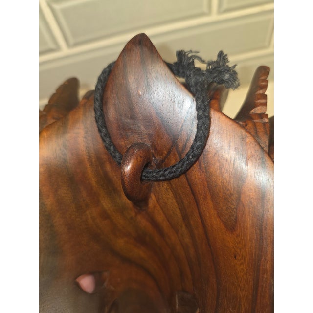 Signed Mid-Century Balinese Macassar Ebony Boma Guardian Mask by Ida Bagus Nyoman Subrata For Sale - Image 11 of 12