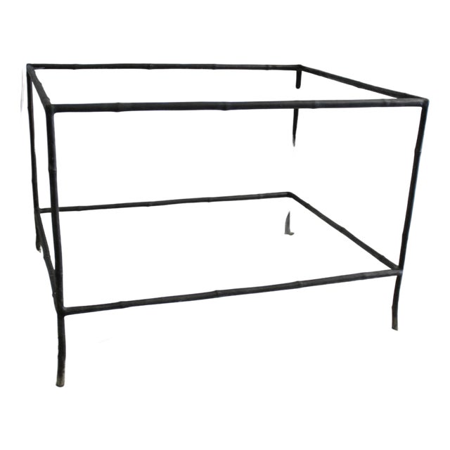 Mid Century Bronze Cast Bamboo Side table . For Sale