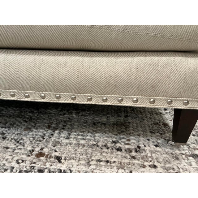 Lee Industries Lee Industries Ivory Herringbone Sofas With Down-Filled Cushions — Pair For Sale - Image 4 of 18