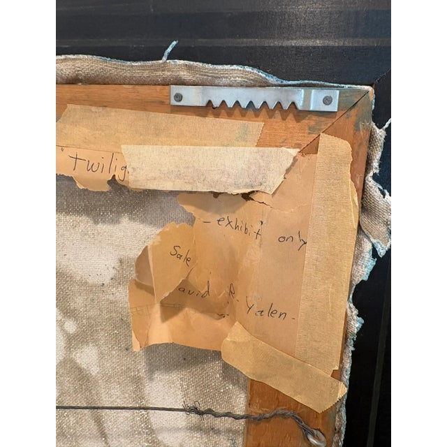 1971 Twilight on a Lake Sailboat & Moody Original Oil Painting Signed For Sale - Image 11 of 11