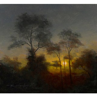 An Evening Walk, 1 John 3:19 by Thomas Kegler | Oil on Panel Sunset Landscape For Sale