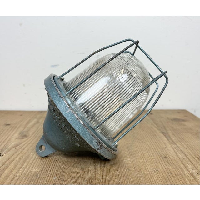 Blue Industrial Bunker Light from Polam Gdansk, 1970s, 1960s For Sale - Image 11 of 15