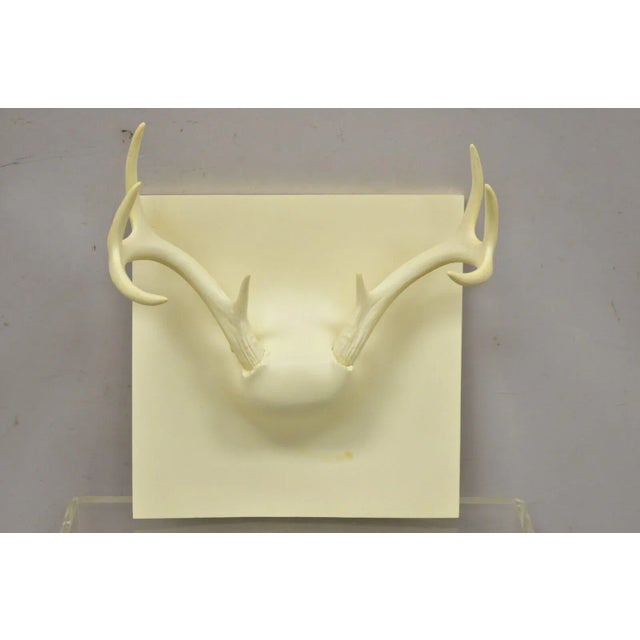 Early 21st Century Erich Ginder White Cast Ghost Antler Coat Rack Wall Art For Sale - Image 9 of 11