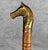 Vintage Traditional Equestrian Brass & Oak Horse Head Shoe Horn - 17" For Sale - Image 9 of 10