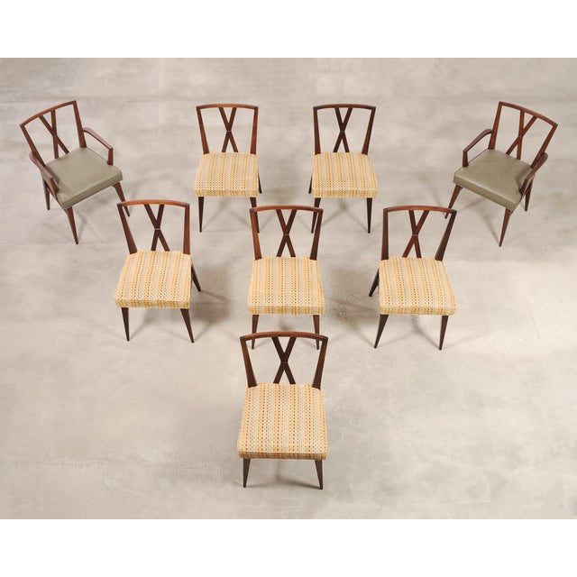 Mid-Century Modern Set of Eight Tommi Parzinger X-Back Mahogany Dining Chairs For Sale - Image 3 of 18