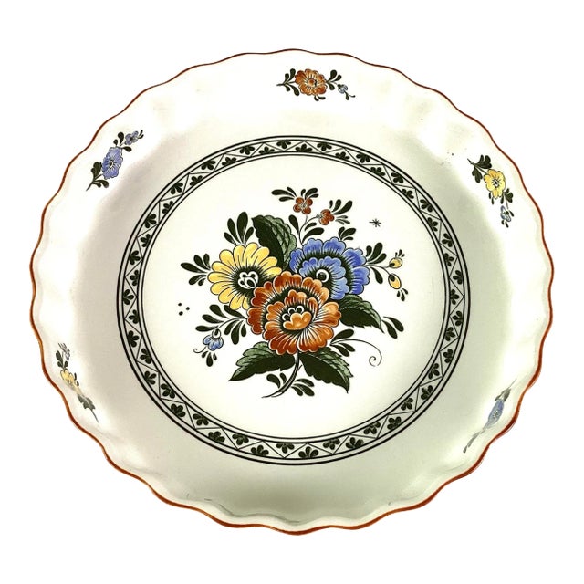 1980s Villeroy & Bach Porcelain-Quiche Dish For Sale