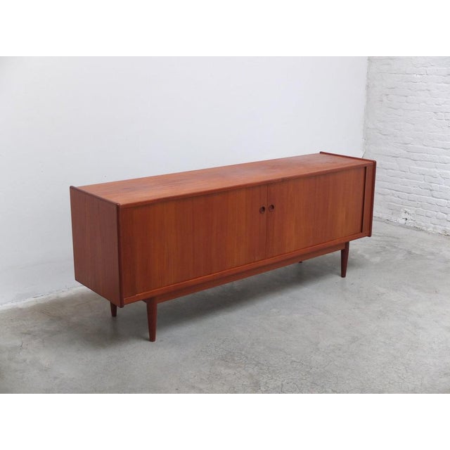 Danish Teak Sideboard with Tambour Doors by Arne Vodder, 1960s For Sale - Image 9 of 18