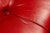 Vintage Tufted Leather Rolling Ottoman Trunk in Red For Sale - Image 10 of 10