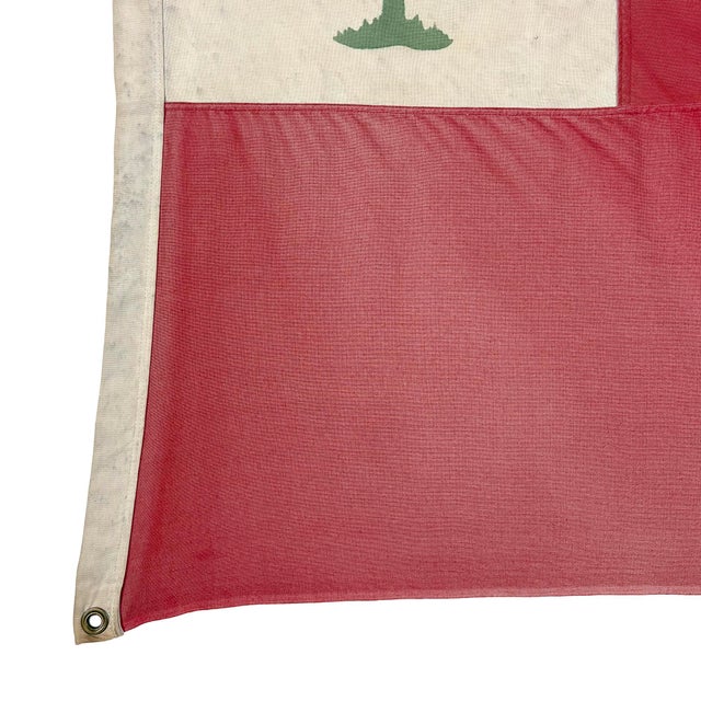 Late 20th Century Vintage Faded Cotton Pine Tree Flag of New England For Sale - Image 5 of 6