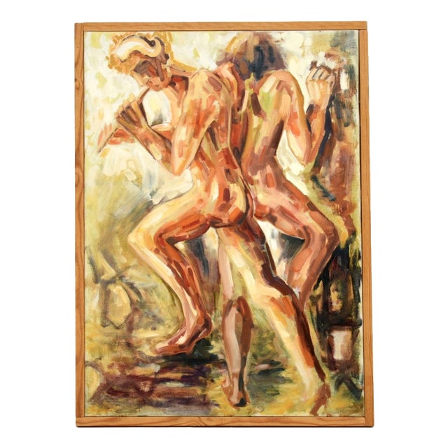 Josephine Tang, Nudes, 1970, Oil Painting on Canvas, Framed For Sale