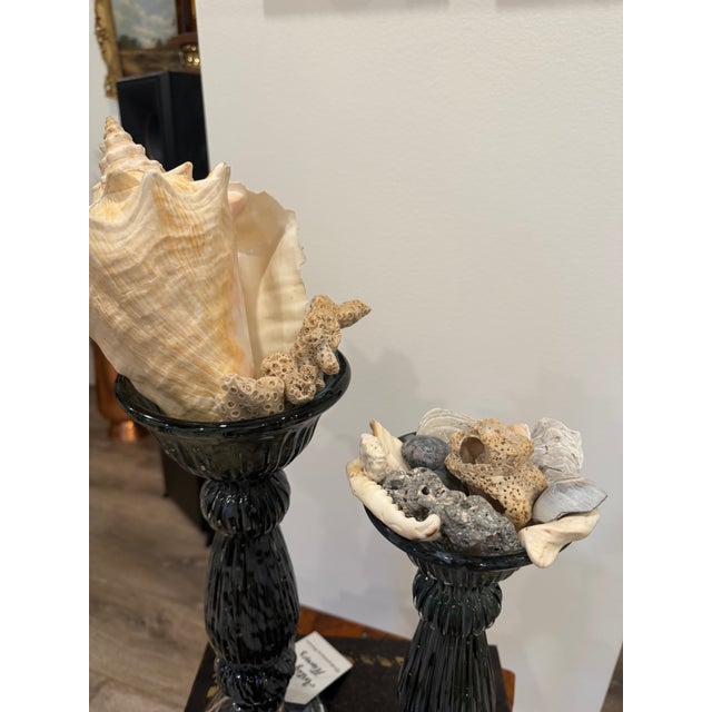 Glass Celestial Meets the Sea Reflections of the Ocean, a Pair-Coastal Art Sculpture For Sale - Image 7 of 8