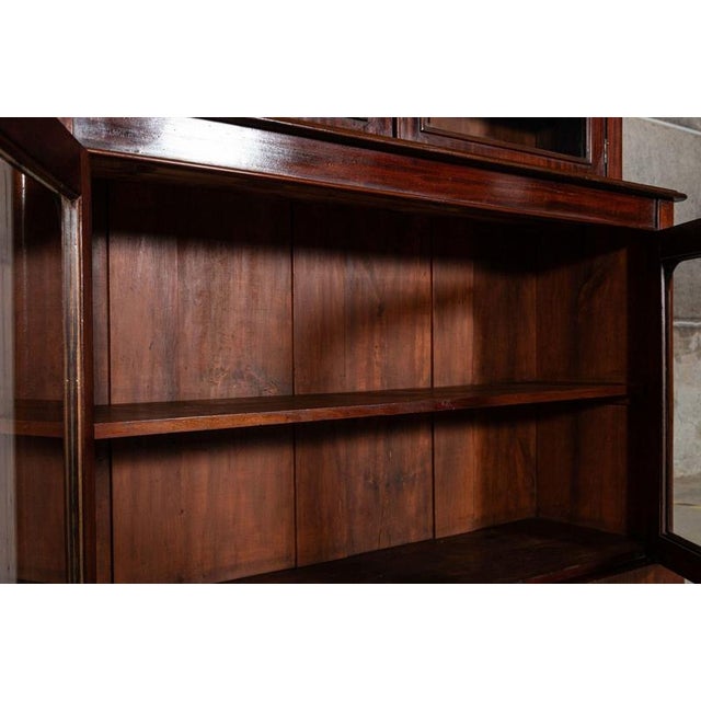 Large Antique English Glazed Mahogany Bookcase, 1880 For Sale - Image 16 of 18