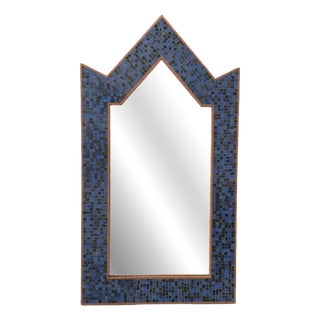 Decorative Wall Mirror with Blue Mosaic Frame, 2009 For Sale