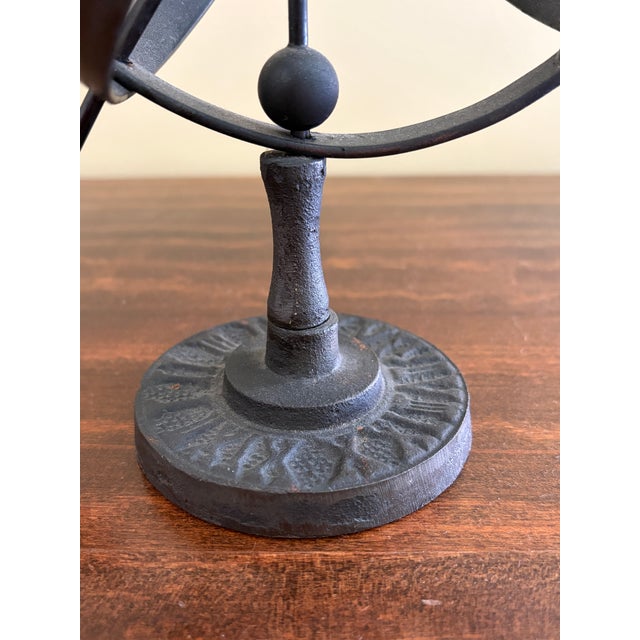 Metal Late 20th Century Black Iron Armillary Globe Sculpture – Traditional Landscape & Garden Decor For Sale - Image 7 of 10