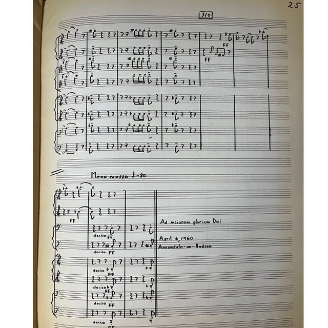 1960 Allen Brings Signed "Canzone" Brass Score & Letter to Leonard Pearlman For Sale - Image 4 of 6