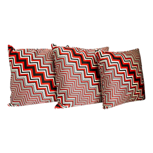 Chevron Silk Pillows- Set of 3