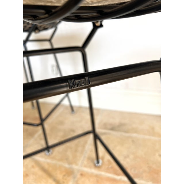 Late 20th Century Authentic Knoll "Bertoia" Black Bar Stools - Set of 3 For Sale - Image 14 of 14