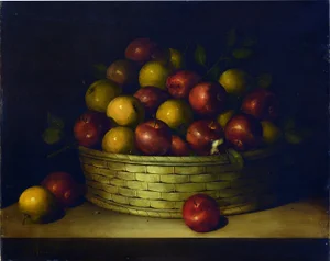Salvatore Marinelli, Still Life with Apples, Italy, 1980s, Oil on Canvas