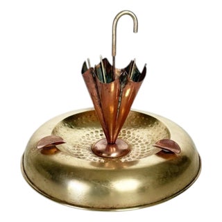 Umbrella-Shaped Ashtray in Brass and Copper, France, 1960 For Sale
