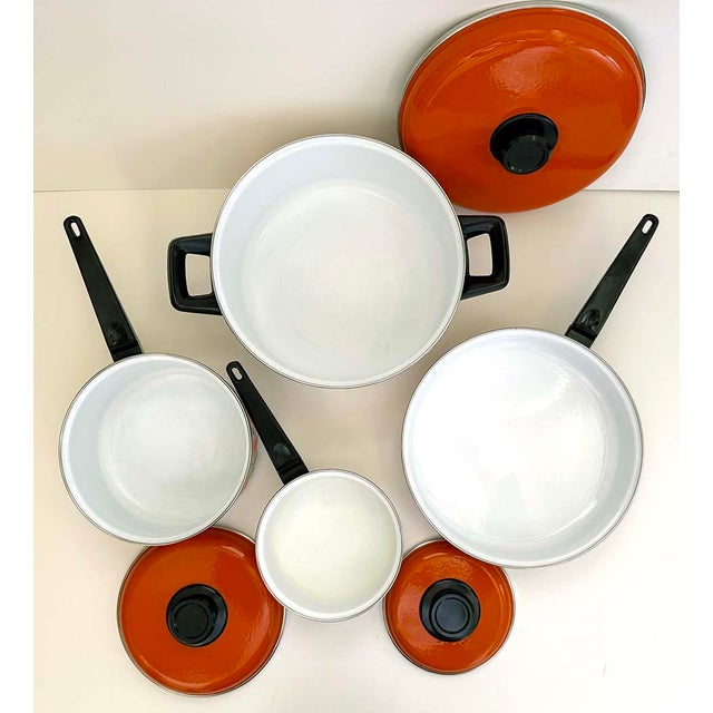 Mid-Century Modern 1960's Enamel Cooking Pot Set - 4 Piece For Sale - Image 3 of 9