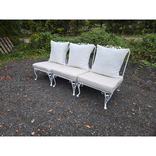 1950s 1950s Outdoor Wrought Iron Sofa With Cushions For Sale - Image 5 of 7