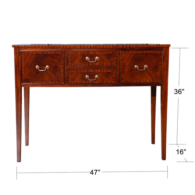 An ideal sideboard for use in smaller spaces in the dining room the Niagara Furniture version of the Federal Mahogany...