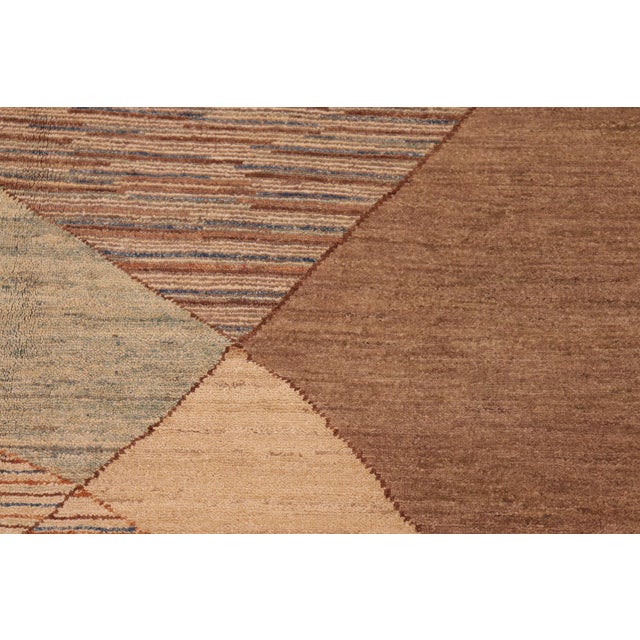 Textile Contemporary Gabbeh Orange/Brown Wool Rug - 6'2'' X 9'3'' For Sale - Image 7 of 10