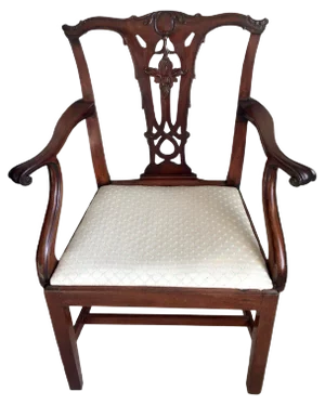 Antique Carved Mahogany Desk Chair