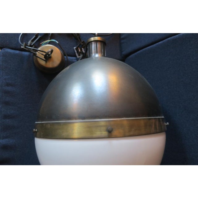 Large Hicks Pendant Light in Bronze and Glass from Thomas Obrien For Sale - Image 5 of 14