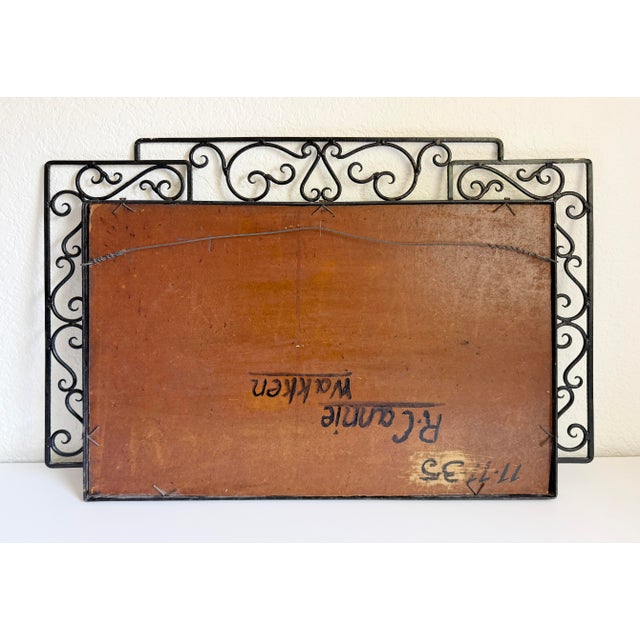 1930's French Art Deco Bronze Framed Wall Mirror For Sale - Image 9 of 10