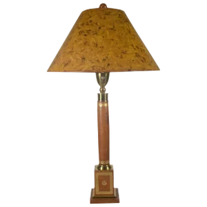 Empire Style Brass Mounted Leather Table Lamp