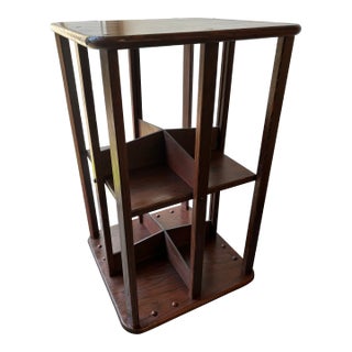 Vintage Oak Revolving Bookcase For Sale