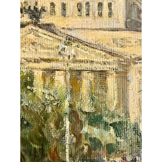 Vintage Impressionist Oil Painting of Bolshoi Theatre in Gilt Frame | Impressionist Street Scene | Signed Original For Sale - Image 14 of 14