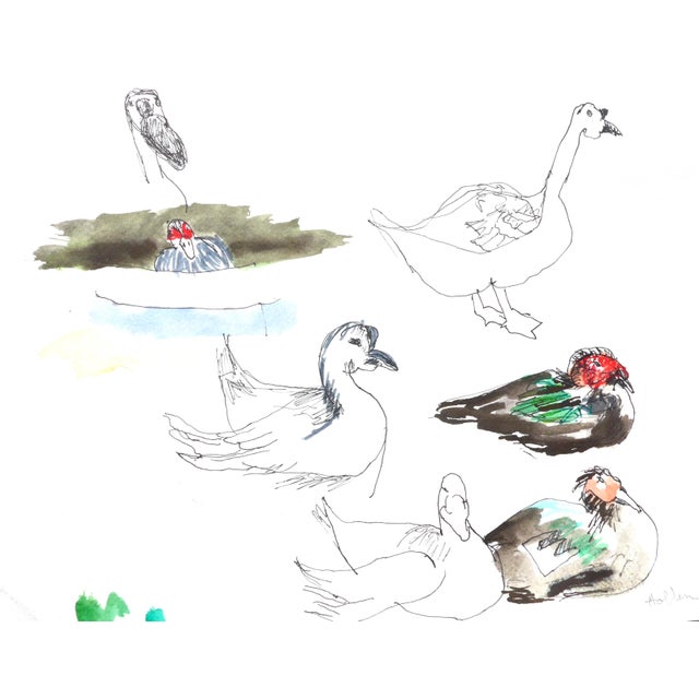 Lovely drawing and painting portraits of ducks.. There is lots of color and joy in that beautiful piece of art. Artist...