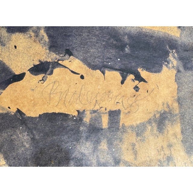 A Large Monumental Morris Broderson Gouache Painting. Signed in pencil on lower right corner. An abstract painting with...