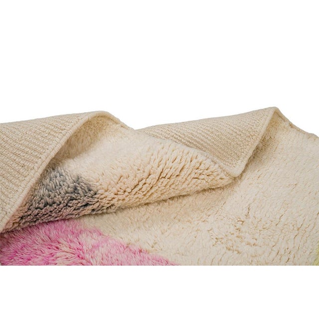Textile Abstract Hand-Knotted Moroccan Wool Rug | 8'8" X 4'7" | One of a Kind For Sale - Image 7 of 10